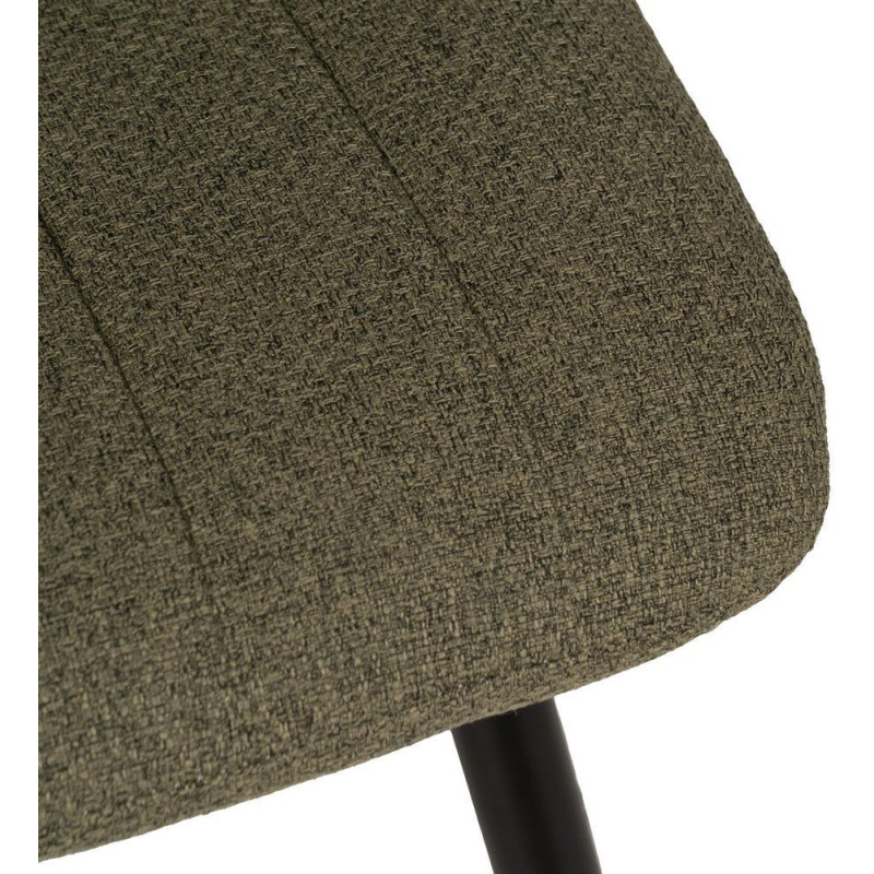 Chaise moderne haut de gamme Tissu Vert Matelassé Métal Noir Juvira (Lot de 4) - 7