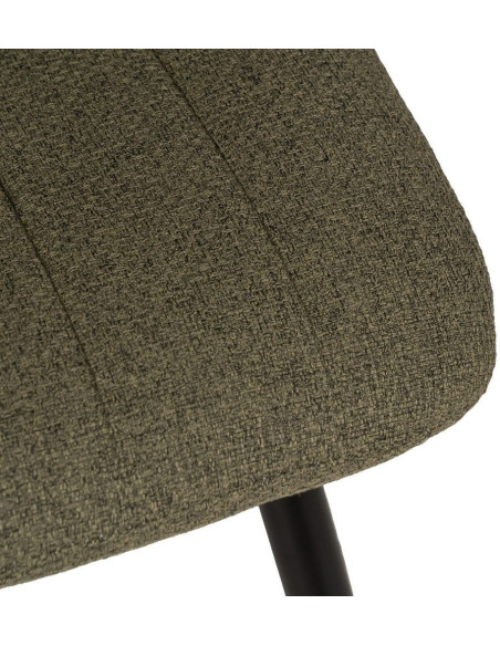 Chaise moderne haut de gamme Tissu Vert Matelassé Métal Noir Juvira (Lot de 4) - 7