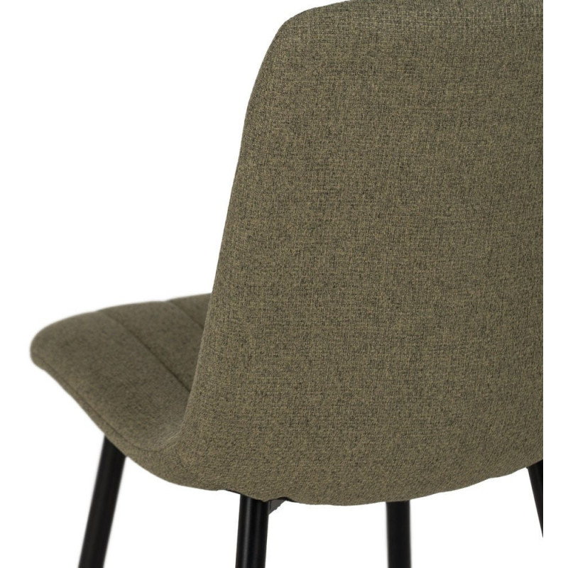 Chaise moderne haut de gamme Tissu Vert Matelassé Métal Noir Juvira (Lot de 4) - 9