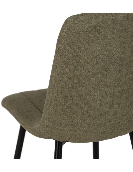 Chaise moderne haut de gamme Tissu Vert Matelassé Métal Noir Juvira (Lot de 4) - 9