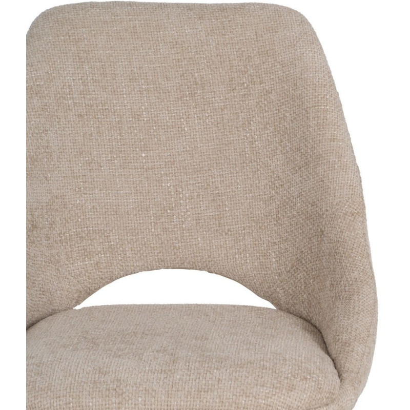 Chaise minimaliste moderne Tissu Blanc crème Métal Noir Tarina (Lot de 2) - 4