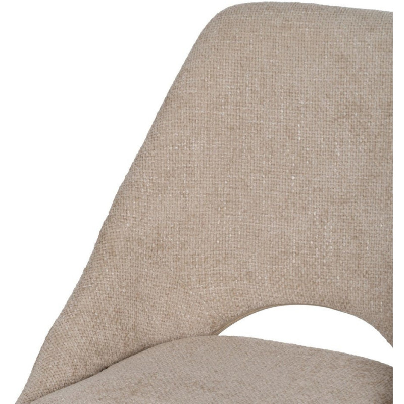 Chaise minimaliste moderne Tissu Blanc crème Métal Noir Tarina (Lot de 2) - 5