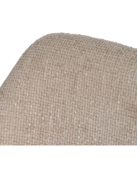 Chaise minimaliste moderne Tissu Blanc crème Métal Noir Tarina (Lot de 2) - 6