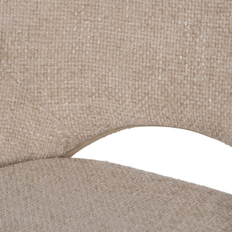 Chaise minimaliste moderne Tissu Blanc crème Métal Noir Tarina (Lot de 2) - 7