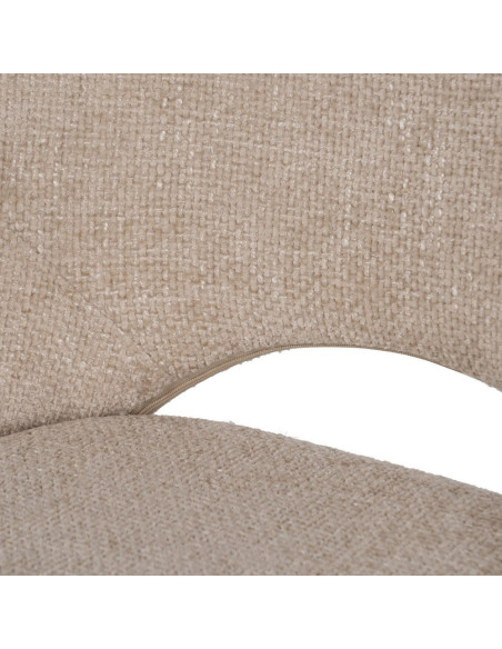 Chaise minimaliste moderne Tissu Blanc crème Métal Noir Tarina (Lot de 2) - 7