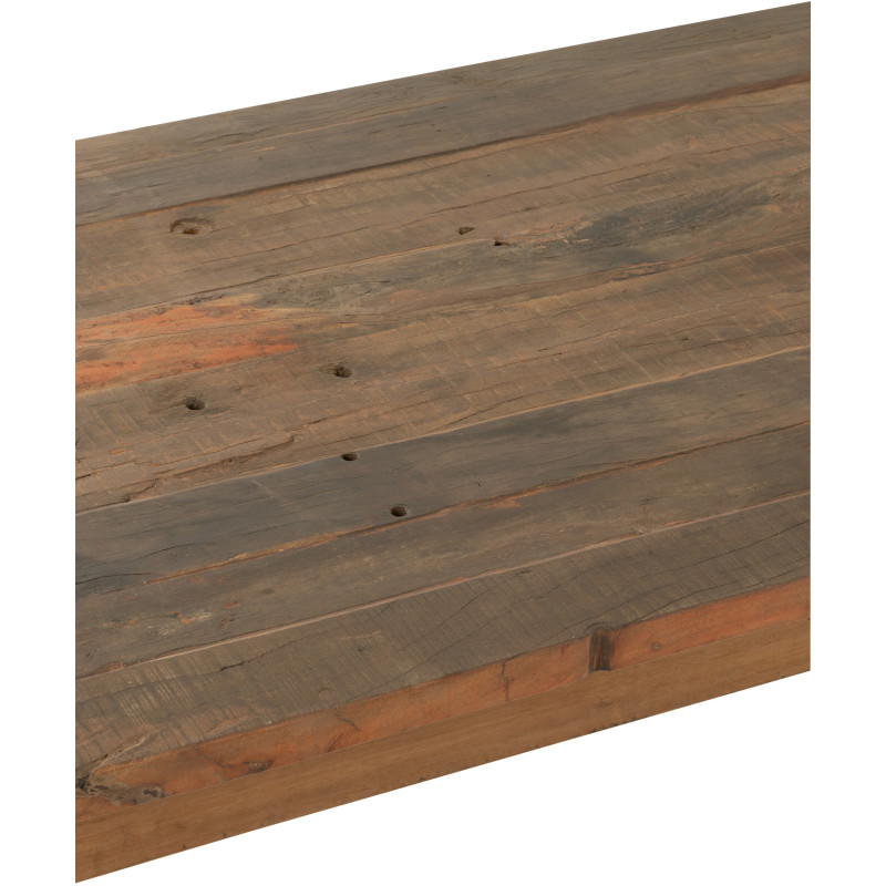 Table à manger Rectangulaire 8 personnes Hector en Bois recyclé Marron Métal Noir J-Line - 6