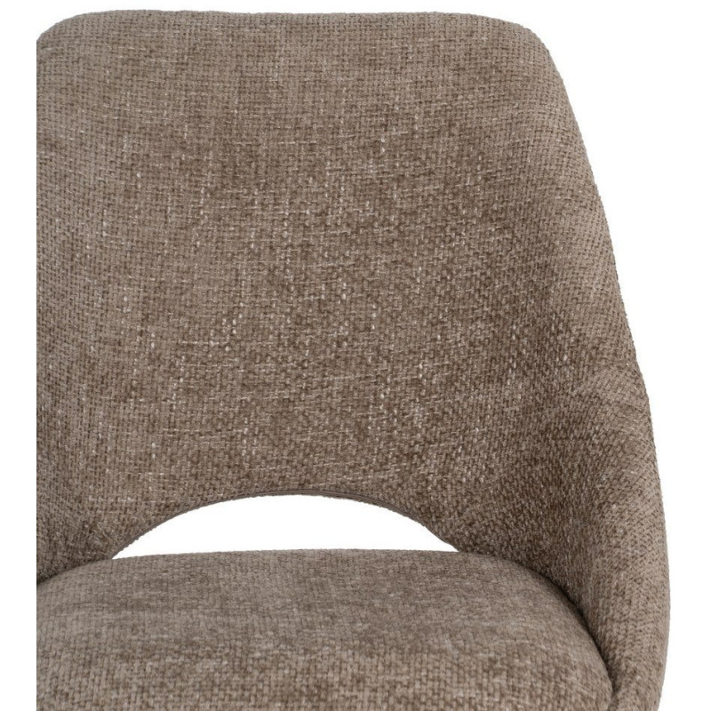 Chaise minimaliste moderne Tissu Beige Métal Noir Tarina (Lot de 2) - 4