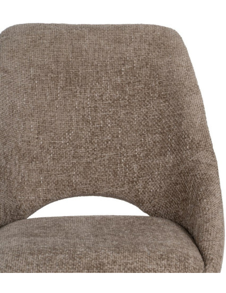 Chaise minimaliste moderne Tissu Beige Métal Noir Tarina (Lot de 2) - 4