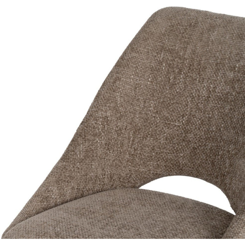 Chaise minimaliste moderne Tissu Beige Métal Noir Tarina (Lot de 2) - 5