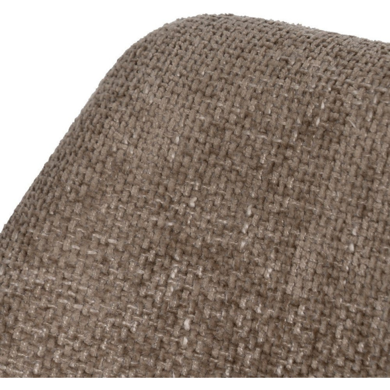 Chaise minimaliste moderne Tissu Beige Métal Noir Tarina (Lot de 2) - 6