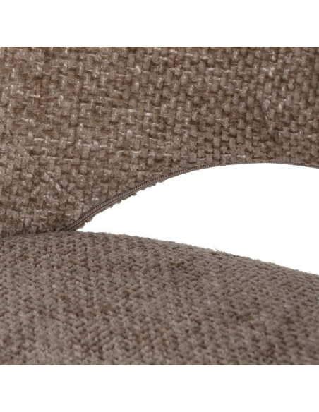 Chaise minimaliste moderne Tissu Beige Métal Noir Tarina (Lot de 2) - 7