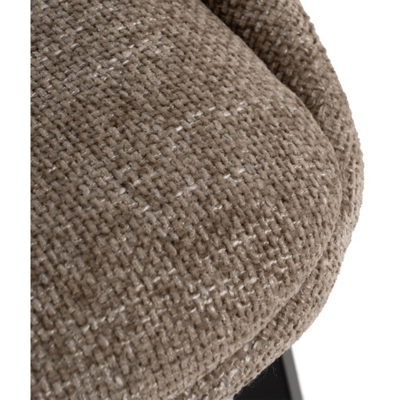 Chaise minimaliste moderne Tissu Beige Métal Noir Tarina (Lot de 2) - 8