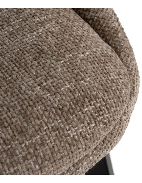 Chaise minimaliste moderne Tissu Beige Métal Noir Tarina (Lot de 2) - 8