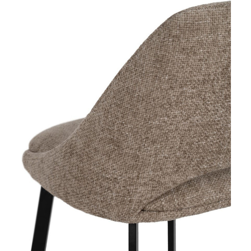 Chaise minimaliste moderne Tissu Beige Métal Noir Tarina (Lot de 2) - 9