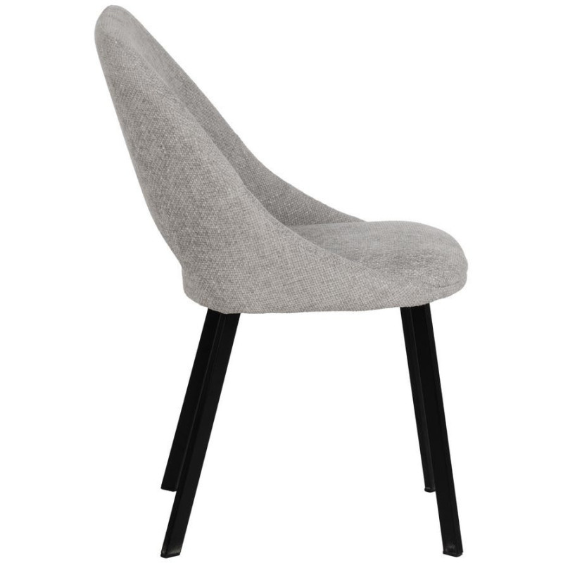 Chaise minimaliste moderne Tissu Gris Métal Noir Tarina (Lot de 2) - 2