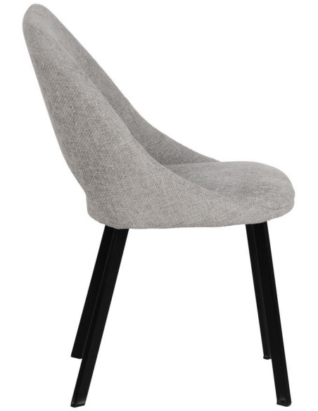 Chaise minimaliste moderne Tissu Gris Métal Noir Tarina (Lot de 2) - 2