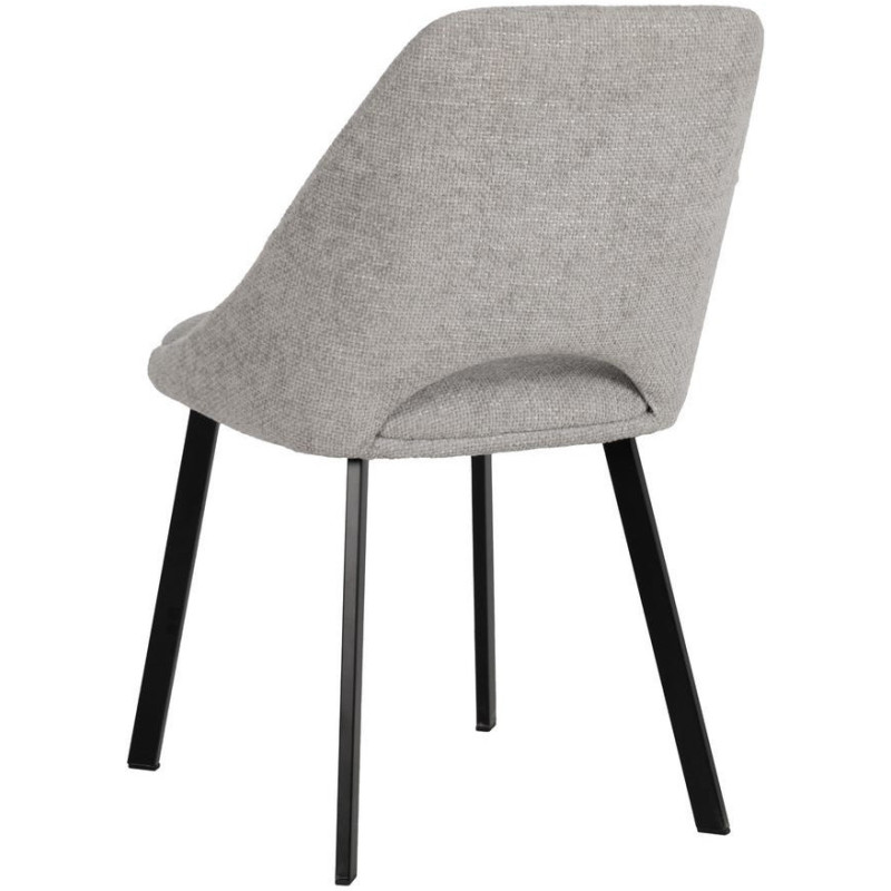 Chaise minimaliste moderne Tissu Gris Métal Noir Tarina (Lot de 2) - 3