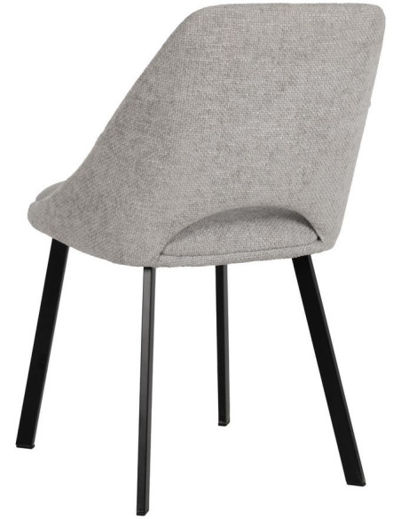Chaise minimaliste moderne Tissu Gris Métal Noir Tarina (Lot de 2) - 3