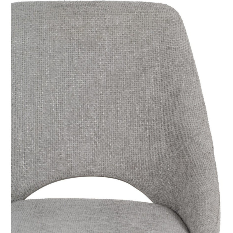 Chaise minimaliste moderne Tissu Gris Métal Noir Tarina (Lot de 2) - 4