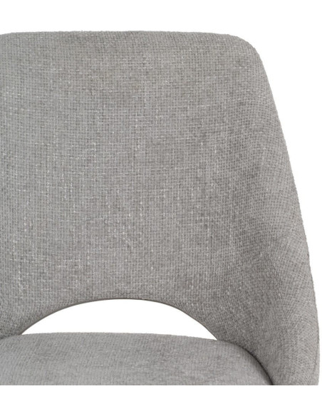 Chaise minimaliste moderne Tissu Gris Métal Noir Tarina (Lot de 2) - 4