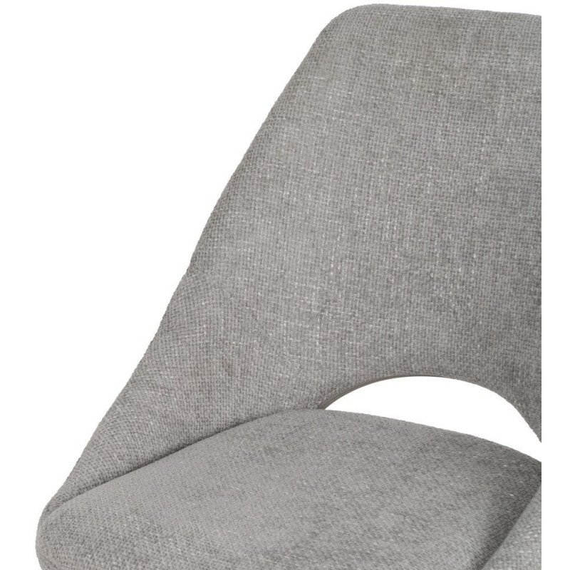 Chaise minimaliste moderne Tissu Gris Métal Noir Tarina (Lot de 2) - 5