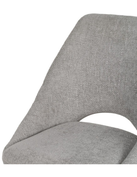 Chaise minimaliste moderne Tissu Gris Métal Noir Tarina (Lot de 2) - 5