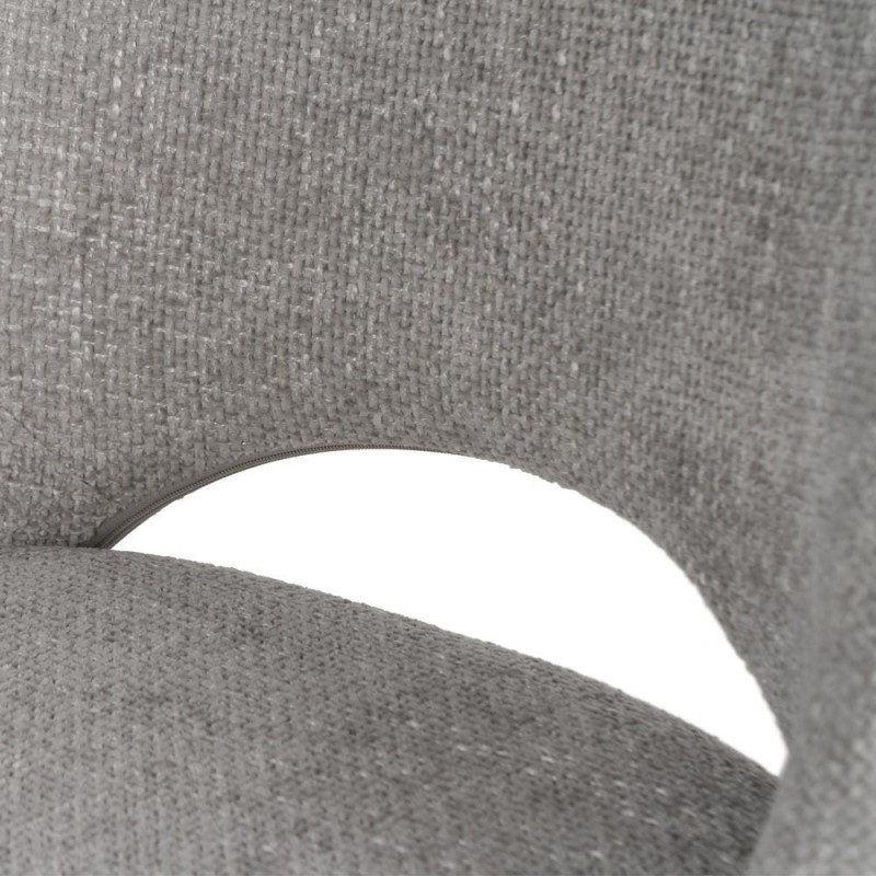 Chaise minimaliste moderne Tissu Gris Métal Noir Tarina (Lot de 2) - 7