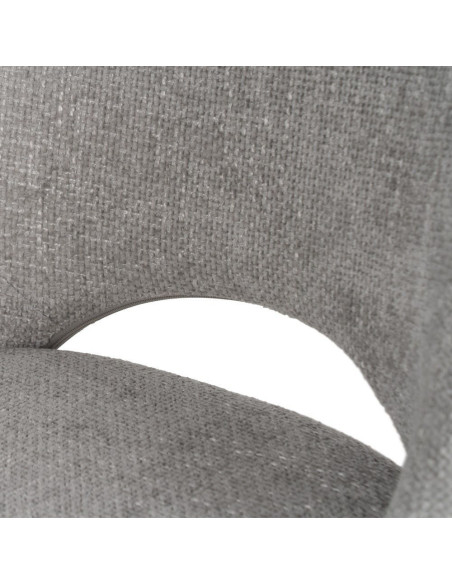 Chaise minimaliste moderne Tissu Gris Métal Noir Tarina (Lot de 2) - 7
