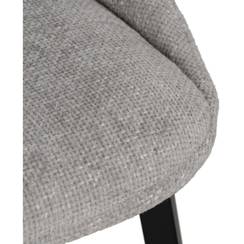 Chaise minimaliste moderne Tissu Gris Métal Noir Tarina (Lot de 2) - 8