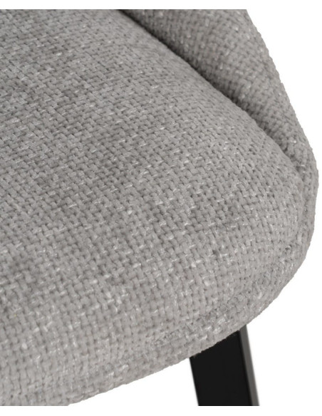 Chaise minimaliste moderne Tissu Gris Métal Noir Tarina (Lot de 2) - 8