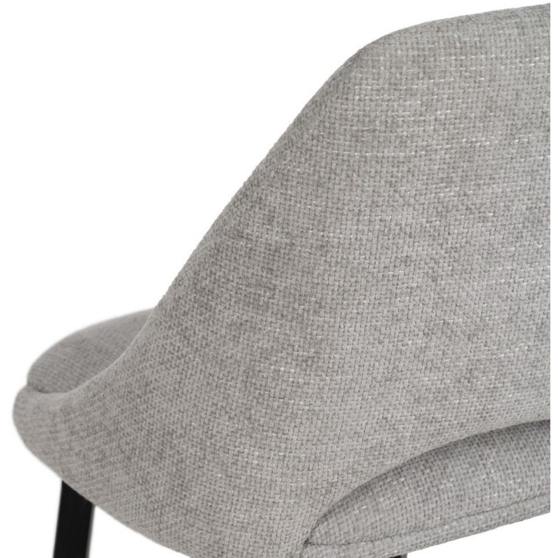 Chaise minimaliste moderne Tissu Gris Métal Noir Tarina (Lot de 2) - 9