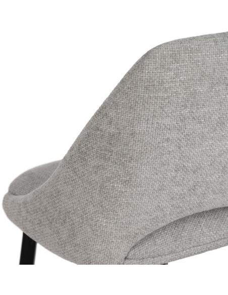 Chaise minimaliste moderne Tissu Gris Métal Noir Tarina (Lot de 2) - 9