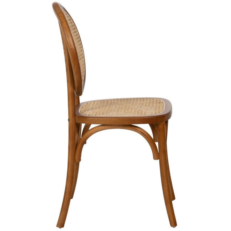 Chaise Bistrot vintage médaillon en Bois d'orme Miel Rotin Naturel Cannage Kalia - 2