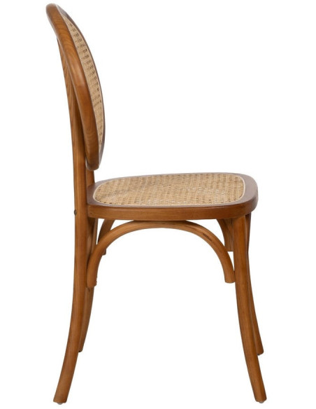 Chaise Bistrot vintage médaillon en Bois d'orme Miel Rotin Naturel Cannage Kalia - 2