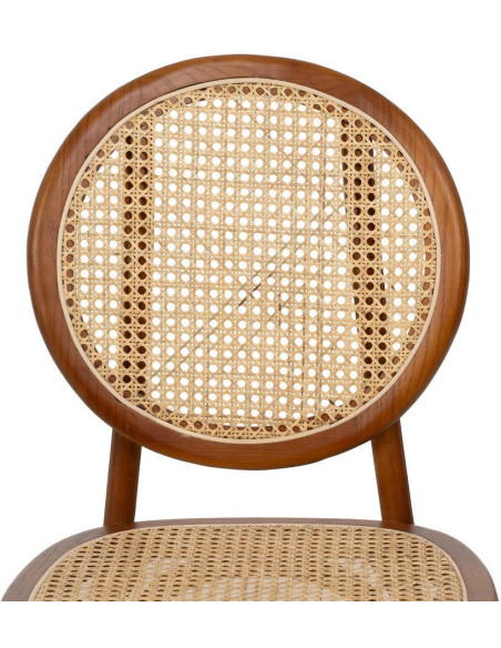 Chaise Bistrot vintage médaillon en Bois d'orme Miel Rotin Naturel Cannage Kalia - 4