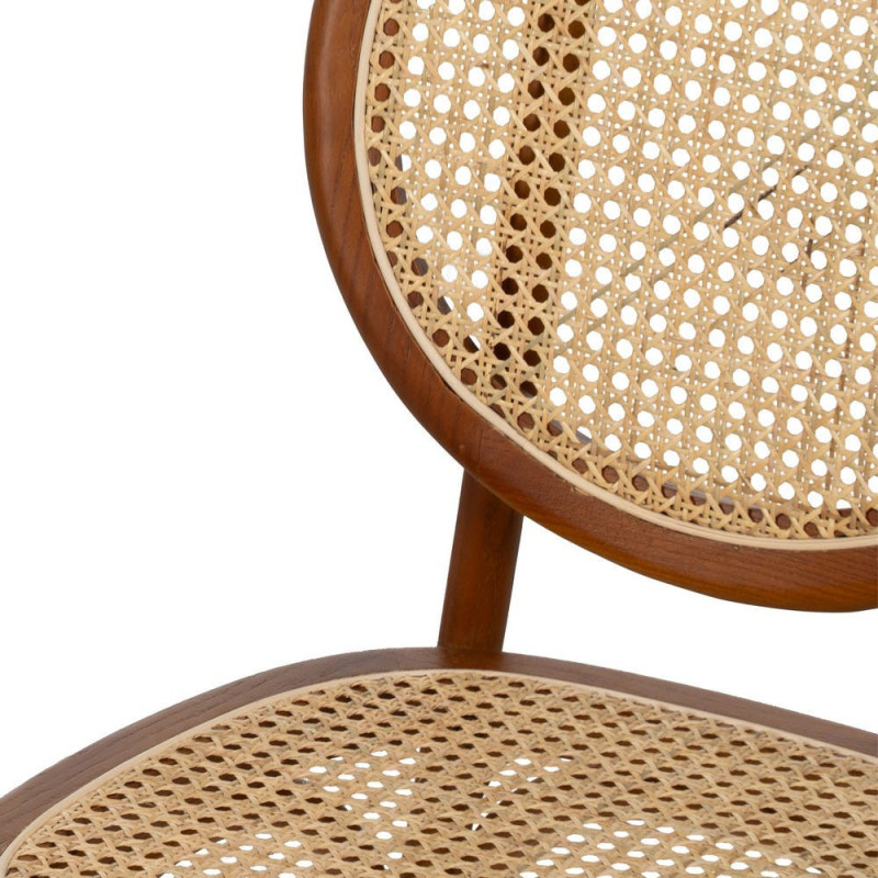 Chaise Bistrot vintage médaillon en Bois d'orme Miel Rotin Naturel Cannage Kalia - 5