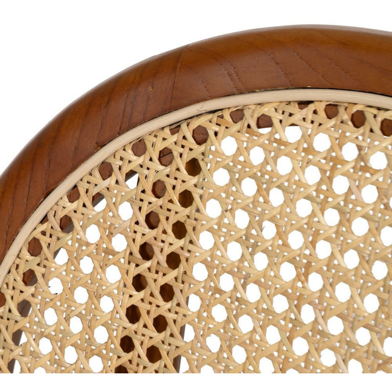 Chaise Bistrot vintage médaillon en Bois d'orme Miel Rotin Naturel Cannage Kalia - 6
