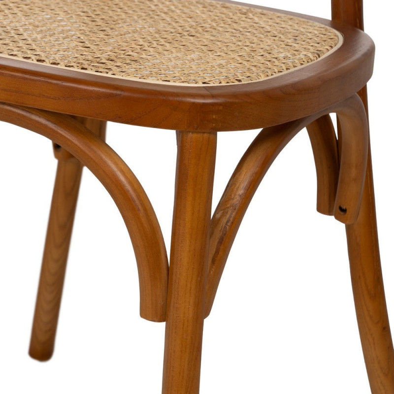 Chaise Bistrot vintage médaillon en Bois d'orme Miel Rotin Naturel Cannage Kalia - 7