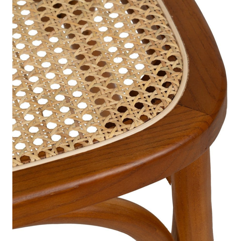 Chaise Bistrot vintage médaillon en Bois d'orme Miel Rotin Naturel Cannage Kalia - 8