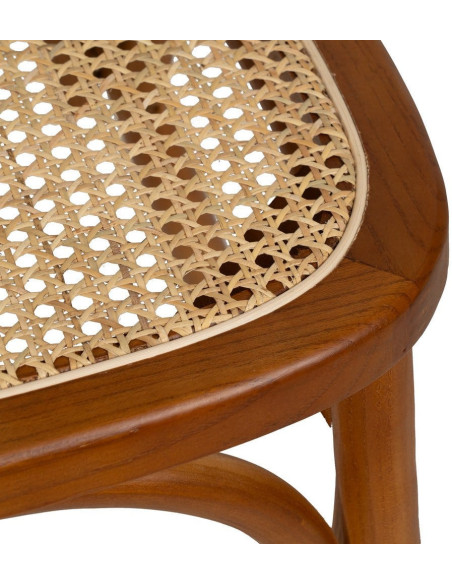 Chaise Bistrot vintage médaillon en Bois d'orme Miel Rotin Naturel Cannage Kalia - 8