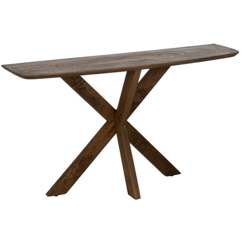 Console moderne chic Rectangulaire Bois de manguier Marron miel Nivora - 1