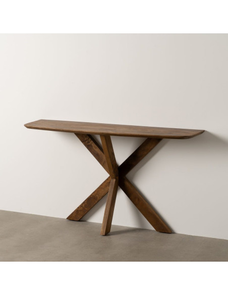 Console moderne chic Rectangulaire Bois de manguier Marron miel Nivora - 10