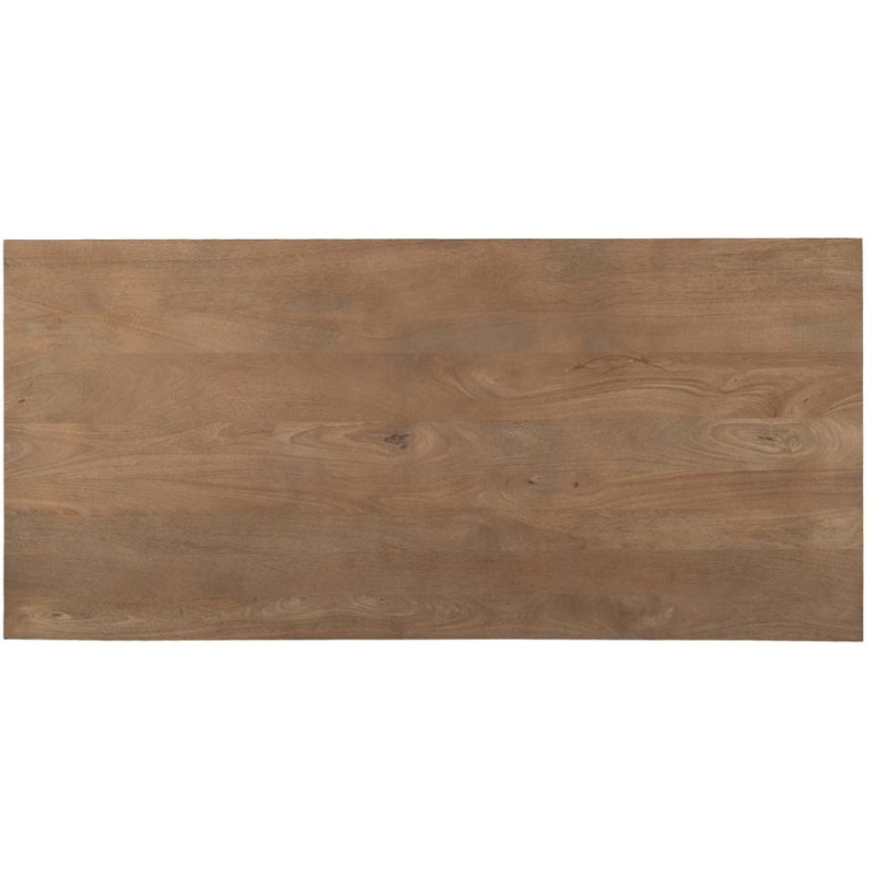Grande Table basse industrielle chic Rectangulaire 150 cm en Bois de manguier Naturel Métal Noir Benilo - 7