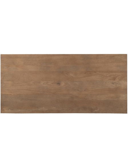 Grande Table basse industrielle chic Rectangulaire 150 cm en Bois de manguier Naturel Métal Noir Benilo - 7