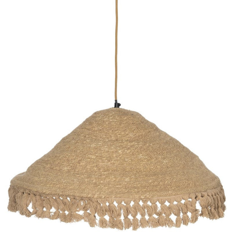 Suspension bohème chic Diamètre 60 cm en Fibre Naturel Avec franges Yalvio - 1
