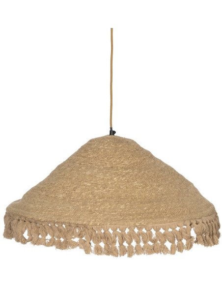 Suspension bohème chic Diamètre 60 cm en Fibre Naturel Avec franges Yalvio - 1