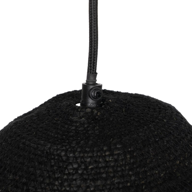 Suspension bohème chic Diamètre 60 cm en Fibre Noir Avec franges Yalvio - 6