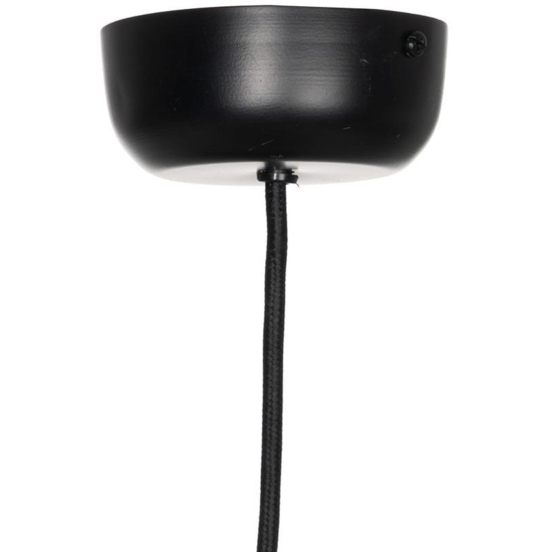 Suspension bohème chic Diamètre 60 cm en Fibre Noir Avec franges Yalvio - 7