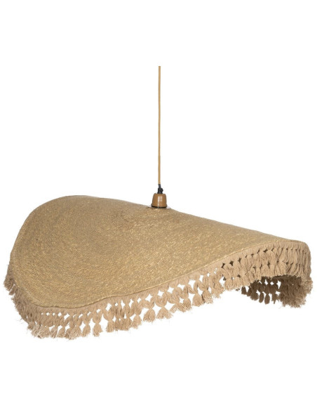 Grande Suspension XXL bohème chic Diamètre 90 cm en Fibre Naturel Avec franges Yalvio - 1