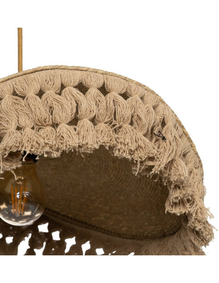 Grande Suspension XXL bohème chic Diamètre 90 cm en Fibre Naturel Avec franges Yalvio - 2